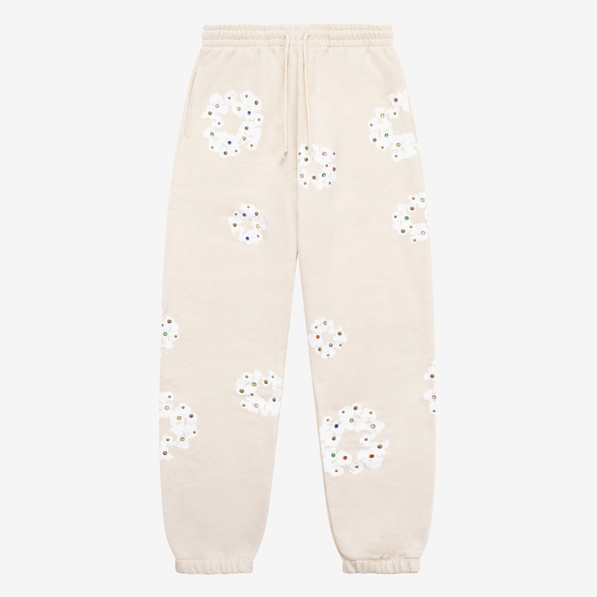 Denim Tears - Men's Rhinestone Cotton Wreath Sweatpant - (Cream)